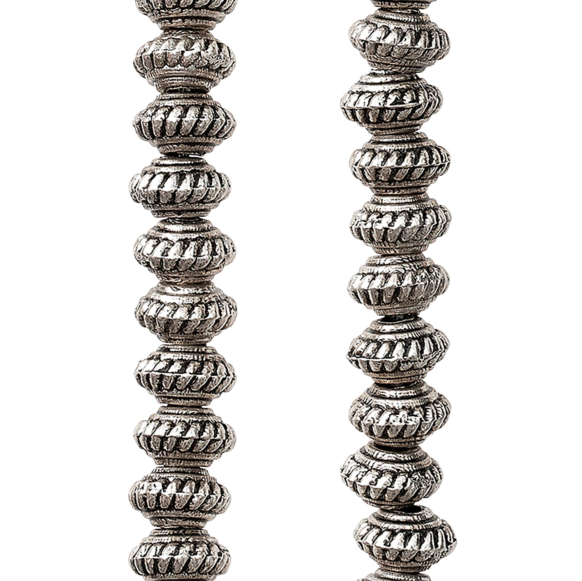 Silver Plated Metal Rondelle Beads, 5mm by Bead Landing™